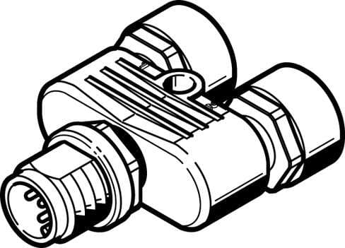 Festo 2839846 push-in T-connector NEDU-L2R1-V8-M12G5-M12G5 Mounting type: Threaded, Product weight: 28 g, Electrical connection 1: Straight socket, M12x1, 5-pin, A-coded, Electrical connection 2: Straight plug, M12x1, 2-pin, A-coded, Electrical connection 3: Straight p Festo 2839846 push-in T-connector NEDU-L2R1-V8-M12G5-M12G5 Mounting type: Threaded, Product weight: 28 g, Electrical connection 1: Straight socket, M12x1, 5-pin, A-coded, Electrical connection 2: Straight plug, M12x1, 2-pin, A-coded, Electrical connection 3: Straight p