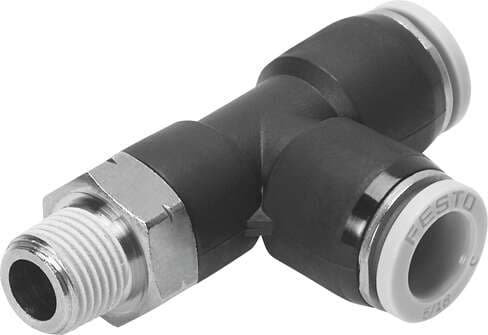 Festo 564714 push-in T-fitting QBTL-1/4-5/32-U 360° orientable, male thread with external hexagon. Size: Standard, Nominal size: 0,118 ", Type of seal on screw-in stud: coating, Assembly position: Any, Design structure: Push/pull principle Festo 564714 push-in T-fitting QBTL-1/4-5/32-U 360° orientable, male thread with external hexagon. Size: Standard, Nominal size: 0,118 ", Type of seal on screw-in stud: coating, Assembly position: Any, Design structure: Push/pull principle