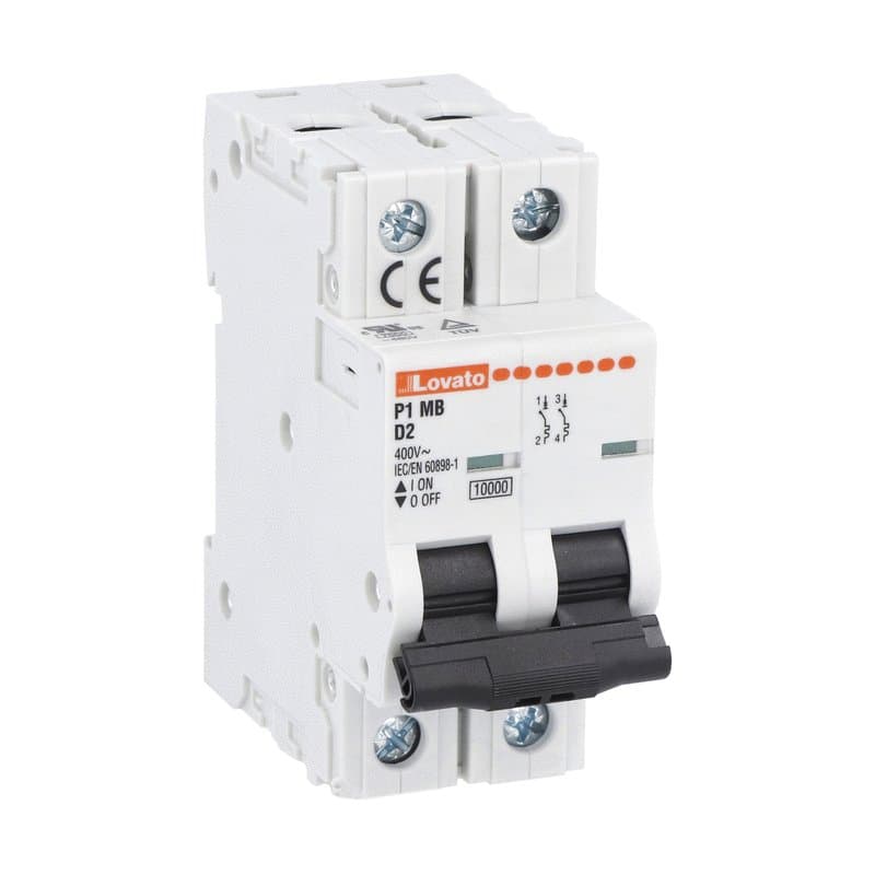 Lovato Electric P1MB2PD50 P1MB2PD50 Lovato - Miniature circuit breaker, 2P - 10kA. 2 modules, characteristic D, 50A Lovato Electric P1MB2PD50 P1MB2PD50 Lovato - Miniature circuit breaker, 2P - 10kA. 2 modules, characteristic D, 50A