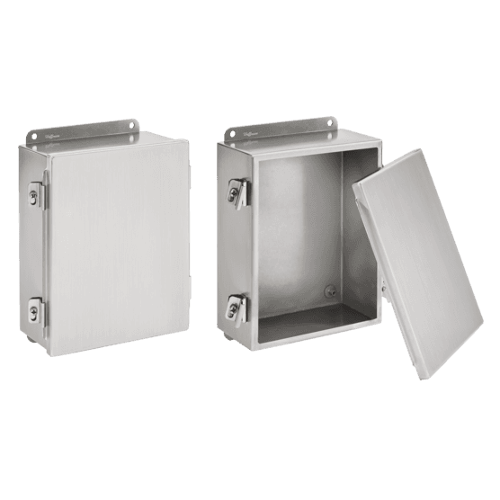Hoffman A1614NFSS Clamp Cover Junction Box, 4X, 16x14x6, SS 304 Hoffman A1614NFSS Clamp Cover Junction Box, 4X, 16x14x6, SS 304