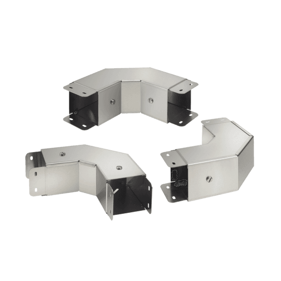 Hoffman CTS66PEFC90SS 90-Degree Elbows, 6.00x6.00, SS Type 304, Top Cover Sloped Inward Perforated Hoffman CTS66PEFC90SS 90-Degree Elbows, 6.00x6.00, SS Type 304, Top Cover Sloped Inward Perforated