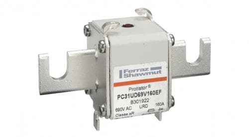 Mersen B301922 B301922 Mersen - Square Body High-Speed Fuse Protistor® Size 31 aR 690VAC IEC 700VAC UL 160A With Striker Open Slot Blades Mersen B301922 B301922 Mersen - Square Body High-Speed Fuse Protistor® Size 31 aR 690VAC IEC 700VAC UL 160A With Striker Open Slot Blades