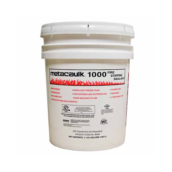 NSI Industries 66309 Metacaulk® 1000 is a water based, single-component, general purpose, fire-rated sealant for through-penetrations on both vertical and horizontal surfaces, as well as construction joints. It is designed for use in floors or walls and can be used on PVC, CP NSI Industries 66309 Metacaulk® 1000 is a water based, single-component, general purpose, fire-rated sealant for through-penetrations on both vertical and horizontal surfaces, as well as construction joints. It is designed for use in floors or walls and can be used on PVC, CP