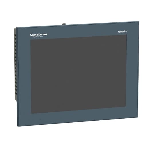 Schneider Electric HMIGTO5310 Schneider Electric HMIGTO5310 is an HMI / Display unit designed for operator dialogue through a touchscreen interface and serves as a Programmable Terminal (PT). It supports up to 32 groups of 64 recipes, totaling a maximum of 1024 ingredients, and includes recipe curves, a log alarm log, and a built-in real-time clock. For connectivity, it features a USB mini-B port, a USB type A port, two RJ45 ports, and a 9-pin D-Sub connector. The HMIGTO5310 communicates via Modbus, Modbus TCP/IP, Uni-TE, RS-232C, RS-485, and Ethernet TCP/IP protocols. It requires a 24Vdc power supply and is designed for flush mounting. The operating ambient air temperature range is 0 to +55°C, and it offers a degree of protection rated at IP65, IP67, and NEMA 4X. The unit includes a 4GB SD card for expansion and has a memory capacity of 96MB for applications. The display is a 10.4" VGA TFT with 65K colors and LED backlight, featuring a pixel count of 640x480. It can be stored in temperatures ranging from -20 to +60°C. The operating system is Magelis, and the electrical durability of the backlight is rated for 50,000 hours. Schneider Electric HMIGTO5310 Schneider Electric HMIGTO5310 is an HMI / Display unit designed for operator dialogue through a touchscreen interface and serves as a Programmable Terminal (PT). It supports up to 32 groups of 64 recipes, totaling a maximum of 1024 ingredients, and includes recipe curves, a log alarm log, and a built-in real-time clock. For connectivity, it features a USB mini-B port, a USB type A port, two RJ45 ports, and a 9-pin D-Sub connector. The HMIGTO5310 communicates via Modbus, Modbus TCP/IP, Uni-TE, RS-232C, RS-485, and Ethernet TCP/IP protocols. It requires a 24Vdc power supply and is designed for flush mounting. The operating ambient air temperature range is 0 to +55°C, and it offers a degree of protection rated at IP65, IP67, and NEMA 4X. The unit includes a 4GB SD card for expansion and has a memory capacity of 96MB for applications. The display is a 10.4" VGA TFT with 65K colors and LED backlight, featuring a pixel count of 640x480. It can be stored in temperatures ranging from -20 to +60°C. The operating system is Magelis, and the electrical durability of the backlight is rated for 50,000 hours.