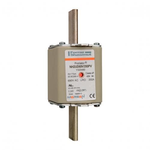 Mersen Y320480 Y320480 Mersen - Square Body High-Speed Fuse Protistor® NH Size 2 aR 690VAC IEC 700VAC UL 350A With Double indicator Plain Blades Mersen Y320480 Y320480 Mersen - Square Body High-Speed Fuse Protistor® NH Size 2 aR 690VAC IEC 700VAC UL 350A With Double indicator Plain Blades