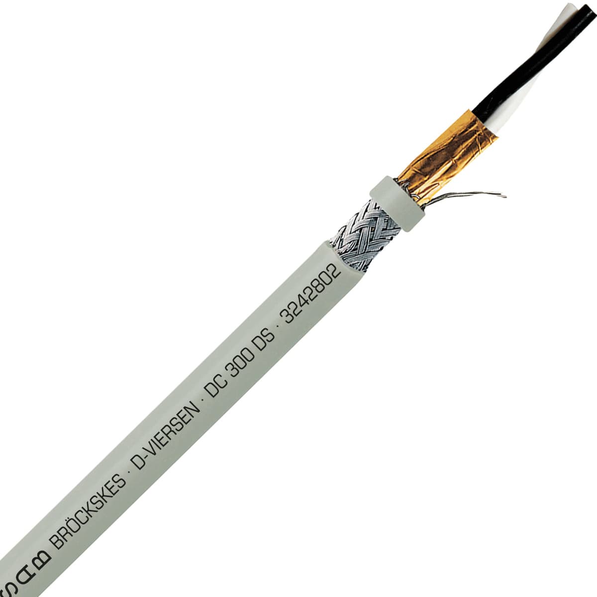 SAB 3242802 DC 300 DS - 28 AWG/2c, multi-conductor double shielded PVC signal and control cable, AWM SAB 3242802 DC 300 DS - 28 AWG/2c, multi-conductor double shielded PVC signal and control cable, AWM