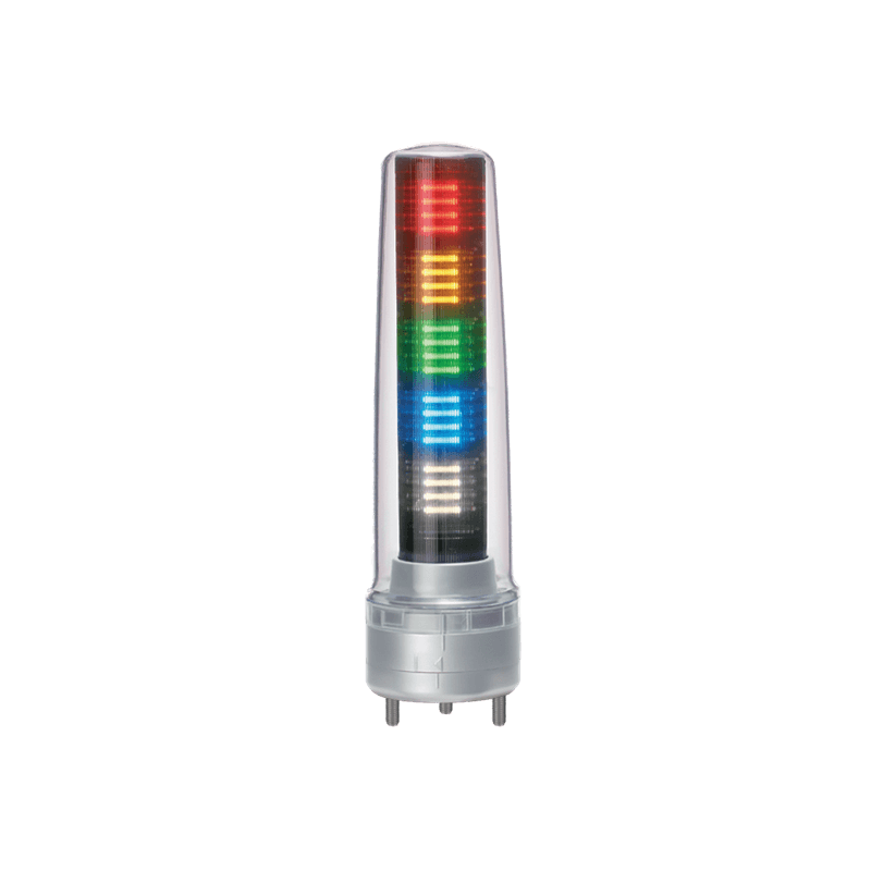Patlite LS7-502SWC-RYGBC 70mm, 5-Tier Signal Tower. Silver, direct mount body with M12 connector. Red, Amber, Green, Blue, White LED Patlite LS7-502SWC-RYGBC 70mm, 5-Tier Signal Tower. Silver, direct mount body with M12 connector. Red, Amber, Green, Blue, White LED
