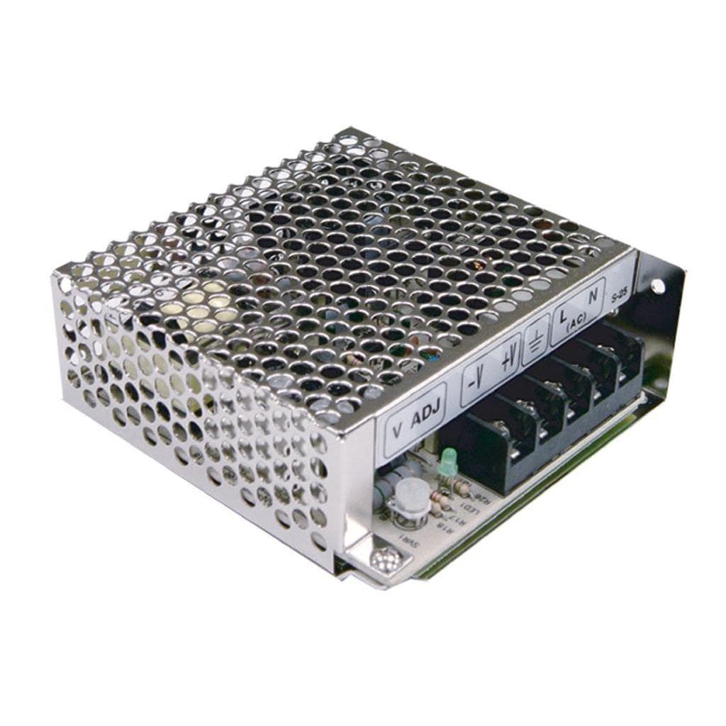 MEAN WELL S-25-12 AC-DC Enclosed power supply; Output +12Vdc at 2.1A; S-25-12 is succeeded by RS-25-12. MEAN WELL S-25-12 AC-DC Enclosed power supply; Output +12Vdc at 2.1A; S-25-12 is succeeded by RS-25-12.