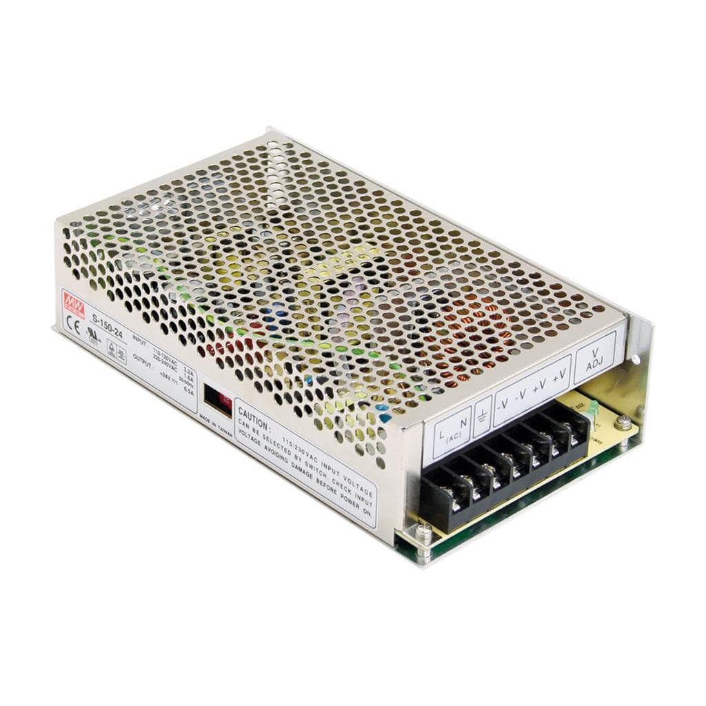 MEAN WELL S-150-9 AC-DC Enclosed power supply; Output +9Vdc at 16.7A; S-150-9 is succeeded by LRS-150-12. MEAN WELL S-150-9 AC-DC Enclosed power supply; Output +9Vdc at 16.7A; S-150-9 is succeeded by LRS-150-12.