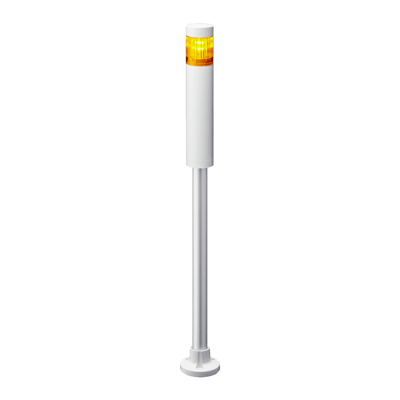 Patlite LR4-1M2PJNW-Y 40mm, 1-tier Signal Tower, 100-240V AC, Pole Mount with Circular Bracket and Cable, No Flashing/Buzzer, Off-white body, Amber LED Module Patlite LR4-1M2PJNW-Y 40mm, 1-tier Signal Tower, 100-240V AC, Pole Mount with Circular Bracket and Cable, No Flashing/Buzzer, Off-white body, Amber LED Module