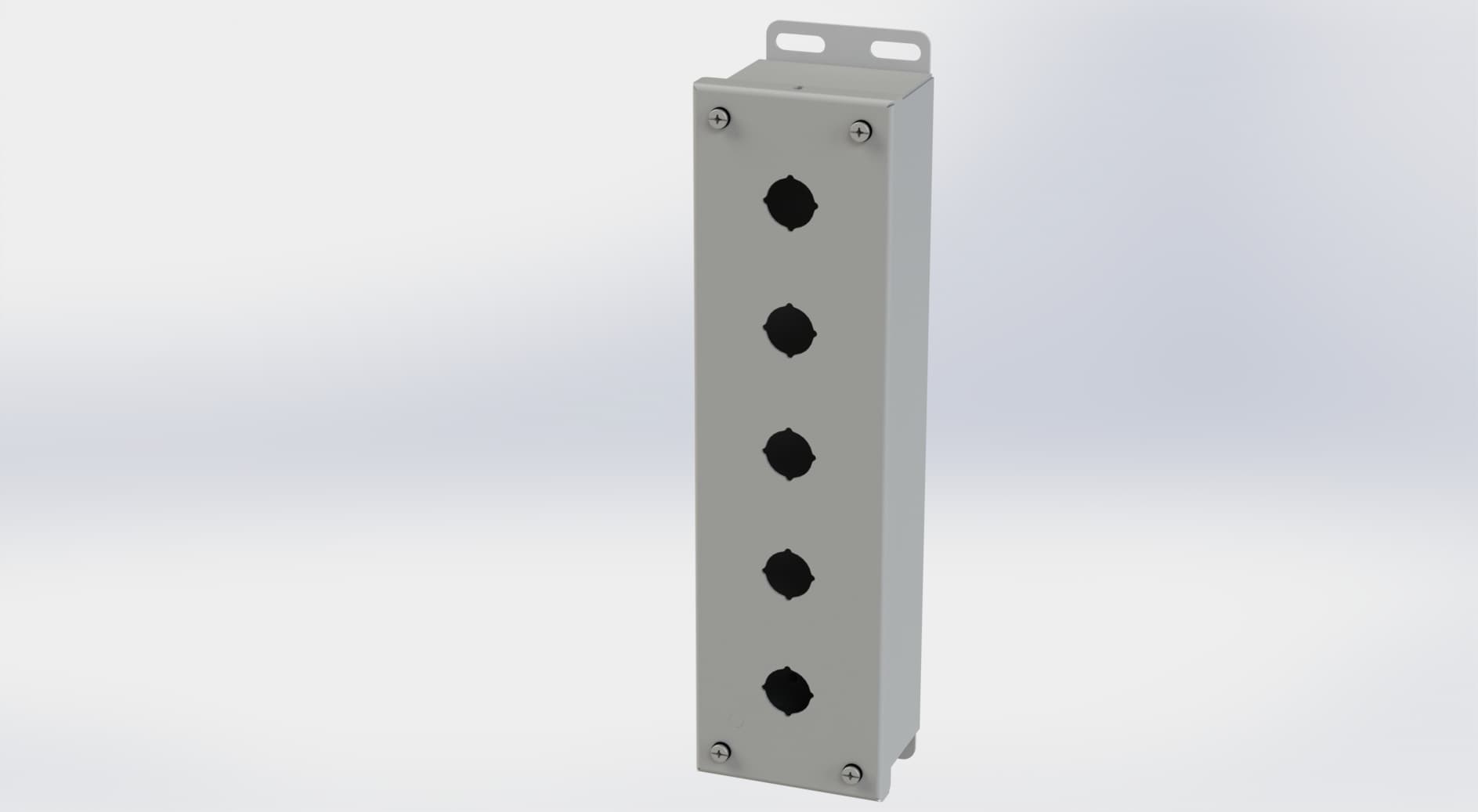 Saginaw Control SCE-5PBI PB Enclosure, Height:12.50", Width:3.25", Depth:2.75", ANSI-61 gray powder coat inside and out. Saginaw Control SCE-5PBI PB Enclosure, Height:12.50", Width:3.25", Depth:2.75", ANSI-61 gray powder coat inside and out.