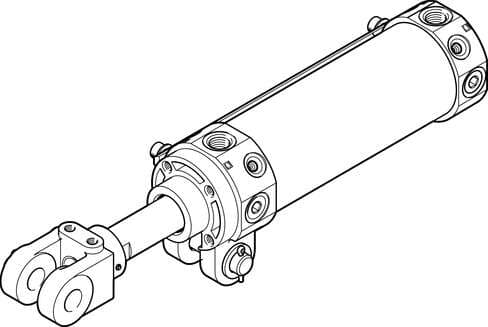 Festo 572364 hinge cylinder DWC-63-125-Y-A-G Stroke: 125 mm, Piston diameter: 63 mm, Piston rod thread: M16x1,5, Distance of rod clevis to swivel mounting: 16,5 mm, Cushioning: PPV: Pneumatic cushioning adjustable at both ends Festo 572364 hinge cylinder DWC-63-125-Y-A-G Stroke: 125 mm, Piston diameter: 63 mm, Piston rod thread: M16x1,5, Distance of rod clevis to swivel mounting: 16,5 mm, Cushioning: PPV: Pneumatic cushioning adjustable at both ends