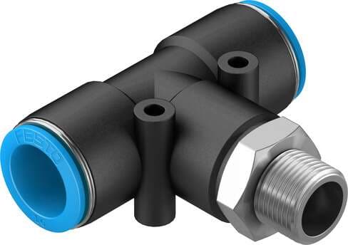 Festo 164959 push-in T-fitting QST-3/8-16 360° orientable, male thread with external hexagon. Size: Standard, Nominal size: 11 mm, Type of seal on screw-in stud: coating, Assembly position: Any, Container size: 1 Festo 164959 push-in T-fitting QST-3/8-16 360° orientable, male thread with external hexagon. Size: Standard, Nominal size: 11 mm, Type of seal on screw-in stud: coating, Assembly position: Any, Container size: 1
