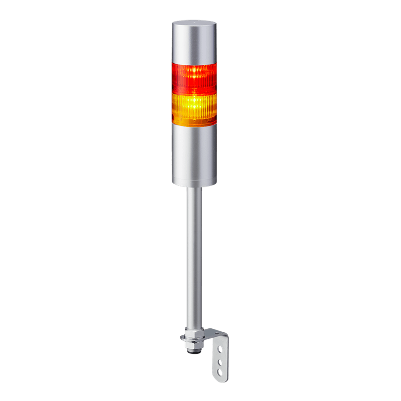 Patlite LR6-202LJBU-RY 60mm 2-tier Signal Tower, 24V DC, Pole Mount with L Bracket and Cable, Flashing/Buzzer, Silver Patlite LR6-202LJBU-RY 60mm 2-tier Signal Tower, 24V DC, Pole Mount with L Bracket and Cable, Flashing/Buzzer, Silver