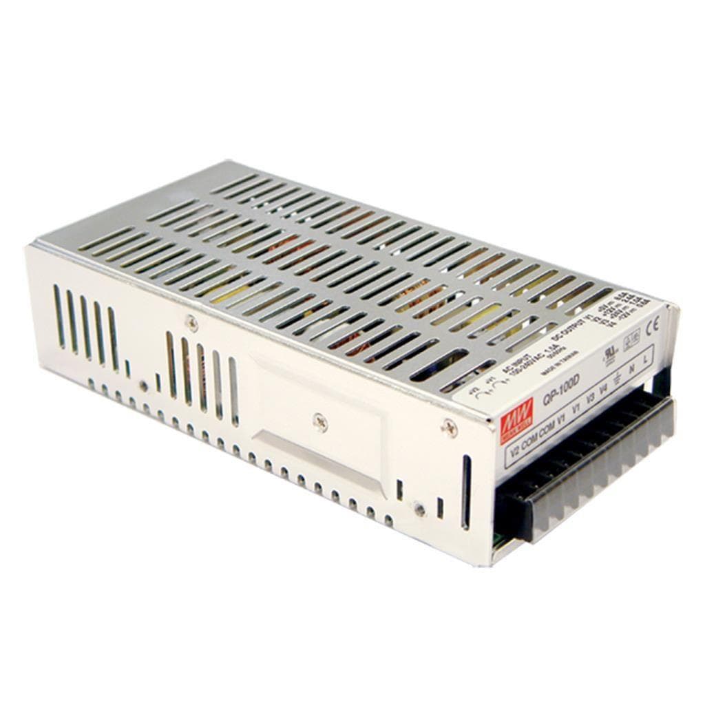 MEAN WELL QP-100-3A AC-DC Quad output enclosed power supply; Output 5Vdc at 10A +3.3Vdc at 10A +12Vdc at 3A -5Vdc at 1A; QP-100-3A is succeeded by QP-150-3A. MEAN WELL QP-100-3A AC-DC Quad output enclosed power supply; Output 5Vdc at 10A +3.3Vdc at 10A +12Vdc at 3A -5Vdc at 1A; QP-100-3A is succeeded by QP-150-3A.