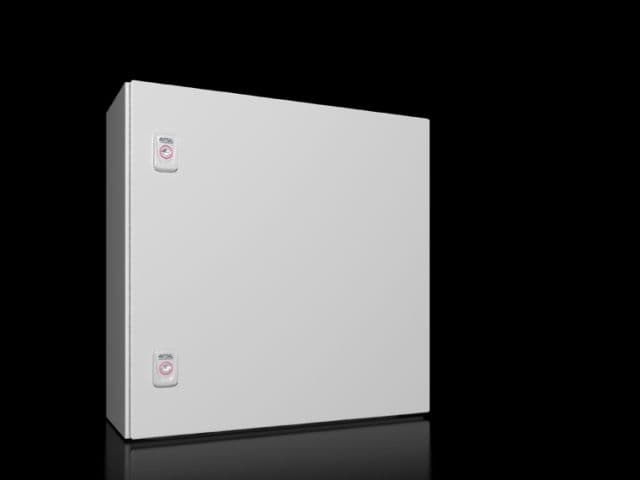 Rittal 1050000 AX Compact enclosure, WHD: 500x500x210 mm, sheet steel, with mounting plate, single-door, with two cam locks Rittal 1050000 AX Compact enclosure, WHD: 500x500x210 mm, sheet steel, with mounting plate, single-door, with two cam locks