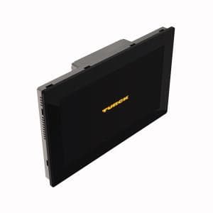 Turck TX815-P3CV01 TX800 HMI/PLC Product Series, 15″ Display — CODESYS V3 PLC with TARGET and WEB VISU, High-Quality Metal Housing and Glass Front with a Capacitive Touch, 15" TFT wide screen color display, LED backlight, 1366x768 pixel resolution, 16 M colors, Capacitive touchscreen with glass front, 1 RJ45 Ethernet port with 10/100/1000 Mbit, 2 RJ45 Ethernet ports with 10/100 Mbit, 1 serial interface (RS232, RS485, RS422), 2 USB host ports, 1 SD card slot Turck TX815-P3CV01 TX800 HMI/PLC Product Series, 15″ Display — CODESYS V3 PLC with TARGET and WEB VISU, High-Quality Metal Housing and Glass Front with a Capacitive Touch, 15" TFT wide screen color display, LED backlight, 1366x768 pixel resolution, 16 M colors, Capacitive touchscreen with glass front, 1 RJ45 Ethernet port with 10/100/1000 Mbit, 2 RJ45 Ethernet ports with 10/100 Mbit, 1 serial interface (RS232, RS485, RS422), 2 USB host ports, 1 SD card slot
