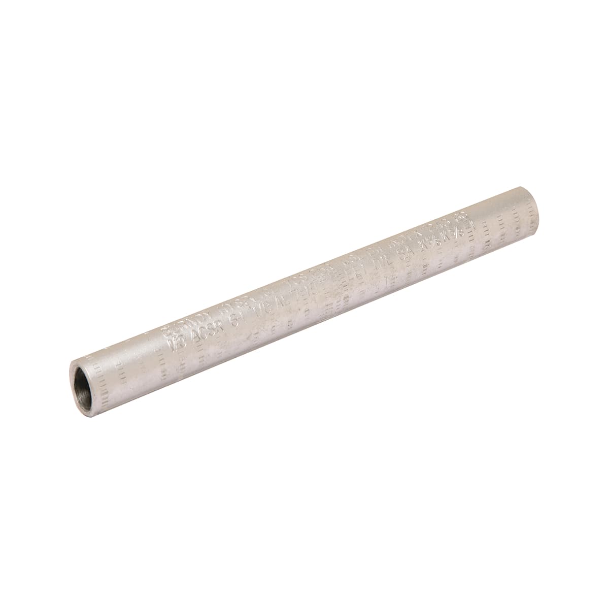 Hubbell YCS25R HYSPLICE AL sleeve with staked cable stop, designed to withstand jumper loop tensile and vibration stresses. ANSI C119.4 CLASS 2 (PARTIAL TENSION), 7-1/8 IN L. ; Features: HYSPLICE Sleeve Designed To Withstand Jumper Loop Tensile And Vibration Stresses, Hubbell YCS25R HYSPLICE AL sleeve with staked cable stop, designed to withstand jumper loop tensile and vibration stresses. ANSI C119.4 CLASS 2 (PARTIAL TENSION), 7-1/8 IN L. ; Features: HYSPLICE Sleeve Designed To Withstand Jumper Loop Tensile And Vibration Stresses,