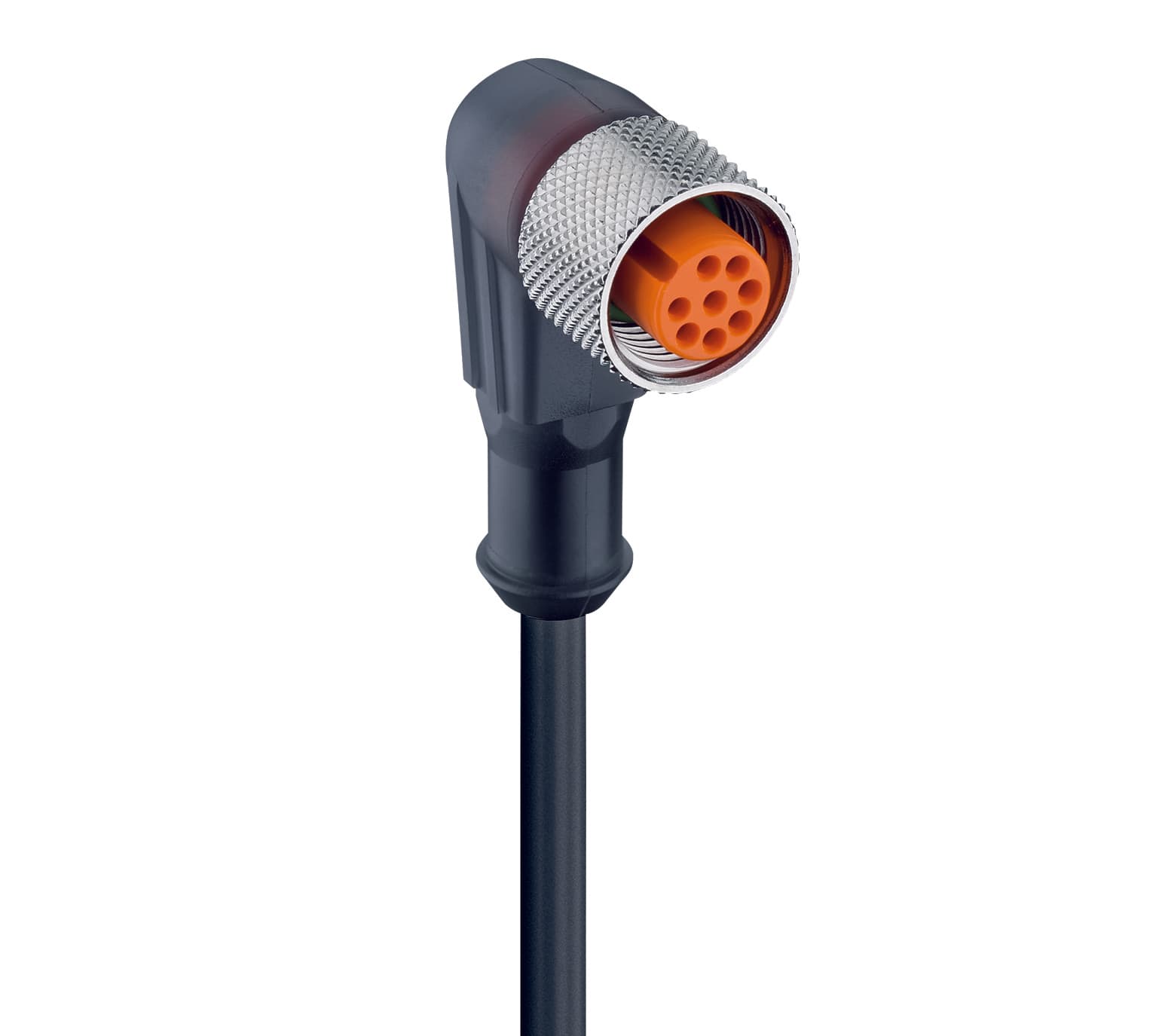 Belden 71544 M12 Standard Sensor/Actuator Single-Ended Cordset: Female, angled, 8-pin, A-coded, translucent body, 30 V AC/DC, 2 A; PUR black cable, 6-wires, 0.34 mm², RKWT 8-6-337/20 M, 20 m, 2 A Belden 71544 M12 Standard Sensor/Actuator Single-Ended Cordset: Female, angled, 8-pin, A-coded, translucent body, 30 V AC/DC, 2 A; PUR black cable, 6-wires, 0.34 mm², RKWT 8-6-337/20 M, 20 m, 2 A