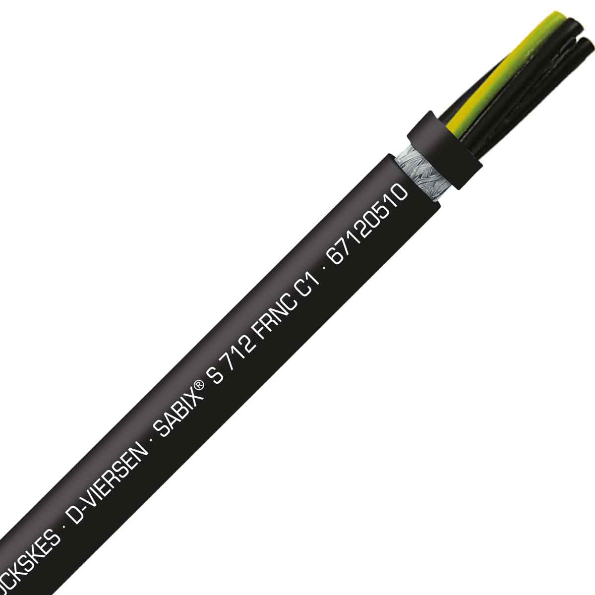 SAB 67120510 SABIX S 712 C FRNC C1 - 18 AWG/5c, shielded halogen-free flame retardant continuous flex control cable, CE, RoHS SAB 67120510 SABIX S 712 C FRNC C1 - 18 AWG/5c, shielded halogen-free flame retardant continuous flex control cable, CE, RoHS