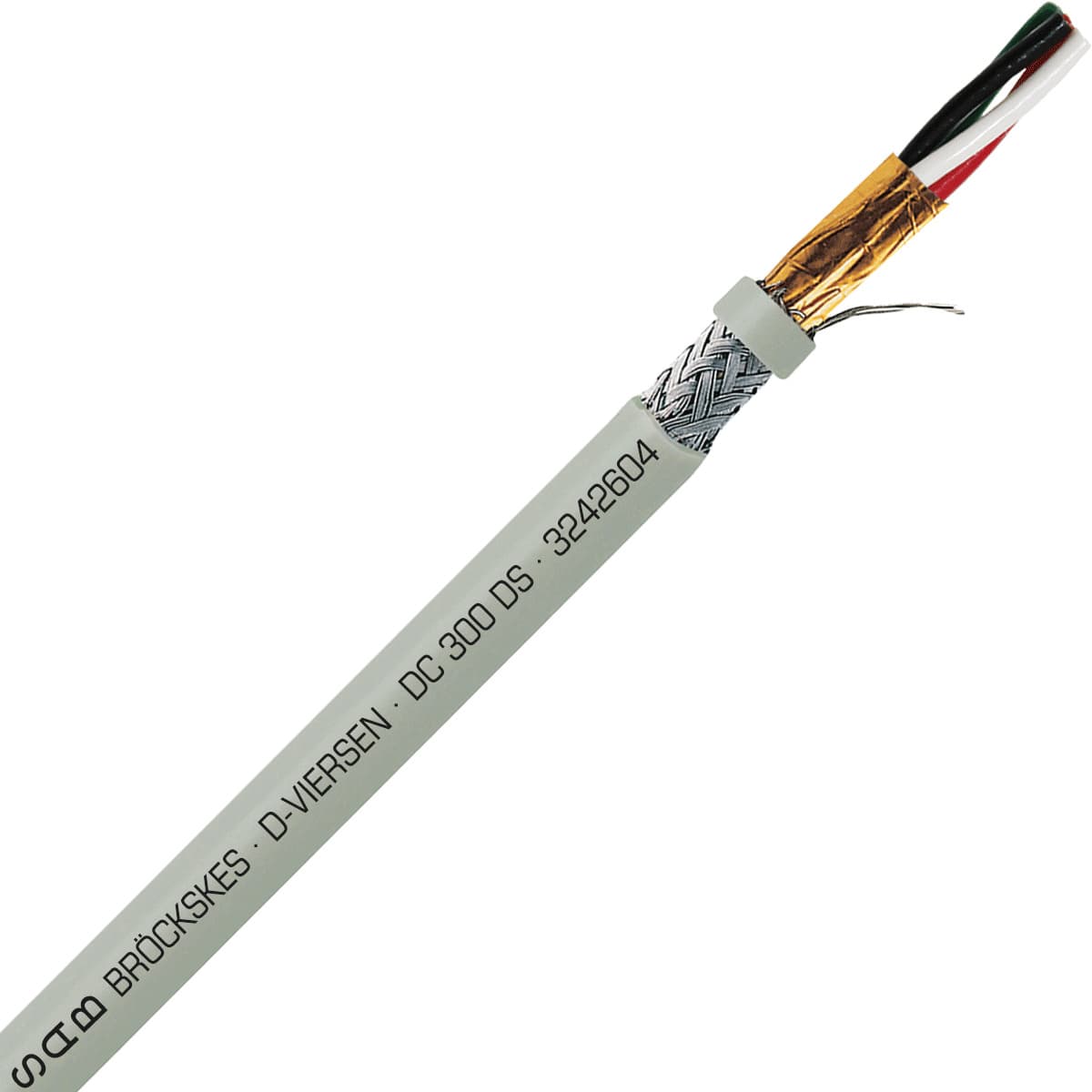 SAB 3242604 DC 300 DS - 26 AWG/4c, multi-conductor double shielded PVC signal and control cable, AWM SAB 3242604 DC 300 DS - 26 AWG/4c, multi-conductor double shielded PVC signal and control cable, AWM