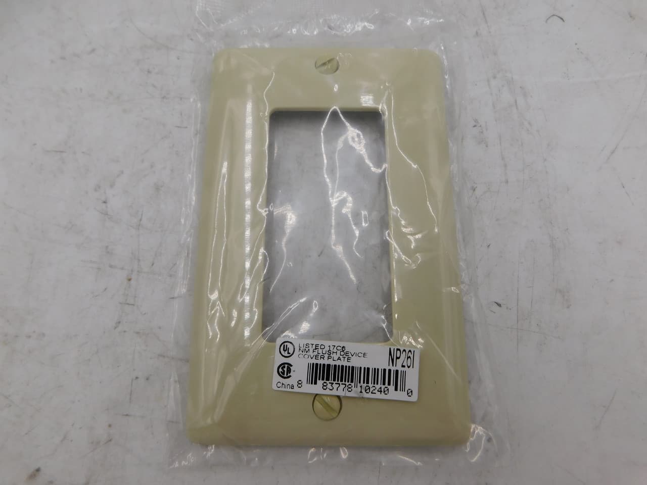 Hubbell NP26I Wallplates and Box Covers, Wallplate, Nylon, 1-Gang, 1) Decorator, Ivory.  ; Reinforcement ribs for extra strength ; Curved corners for improved aesthetics ; High-impact, self-extinguishing nylon material ; Standard Size is 1/8" larger to give you extra c Hubbell NP26I Wallplates and Box Covers, Wallplate, Nylon, 1-Gang, 1) Decorator, Ivory.  ; Reinforcement ribs for extra strength ; Curved corners for improved aesthetics ; High-impact, self-extinguishing nylon material ; Standard Size is 1/8" larger to give you extra c