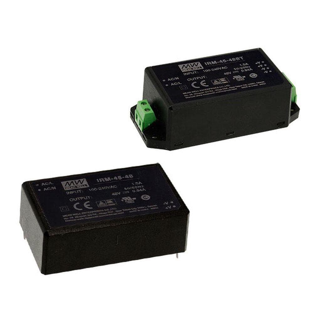 MEAN WELL IRM-45-48 AC-DC Single output Encapsulated power supply; Output 48Vdc at 0.94A; PCB mount style; miniature size MEAN WELL IRM-45-48 AC-DC Single output Encapsulated power supply; Output 48Vdc at 0.94A; PCB mount style; miniature size