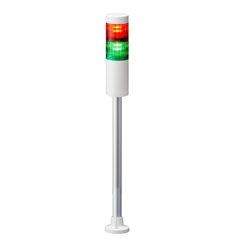 Patlite LR5-202PJNW-RG 50mm 2-tier Signal Tower, 24V DC, Pole Mount with Circular Bracket and Cable, No Flashing/Buzzer, Off-white Patlite LR5-202PJNW-RG 50mm 2-tier Signal Tower, 24V DC, Pole Mount with Circular Bracket and Cable, No Flashing/Buzzer, Off-white