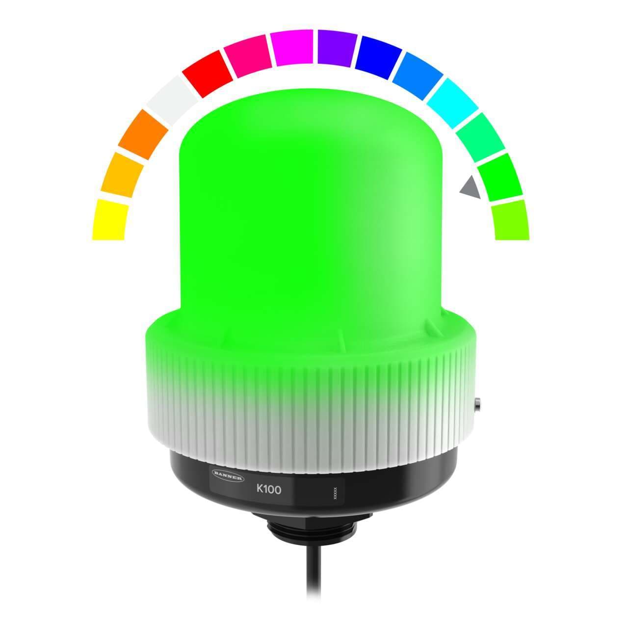 Banner K100PLZRGB7 Banner K100PLZRGB7 - K100 Pro Indicator: RGB Beacon; 100-240 V ac; Polycarbonate; IP66, IP69K; Multicolor; 2 m (6.5 ft) Integral Cable Banner K100PLZRGB7 Banner K100PLZRGB7 - K100 Pro Indicator: RGB Beacon; 100-240 V ac; Polycarbonate; IP66, IP69K; Multicolor; 2 m (6.5 ft) Integral Cable