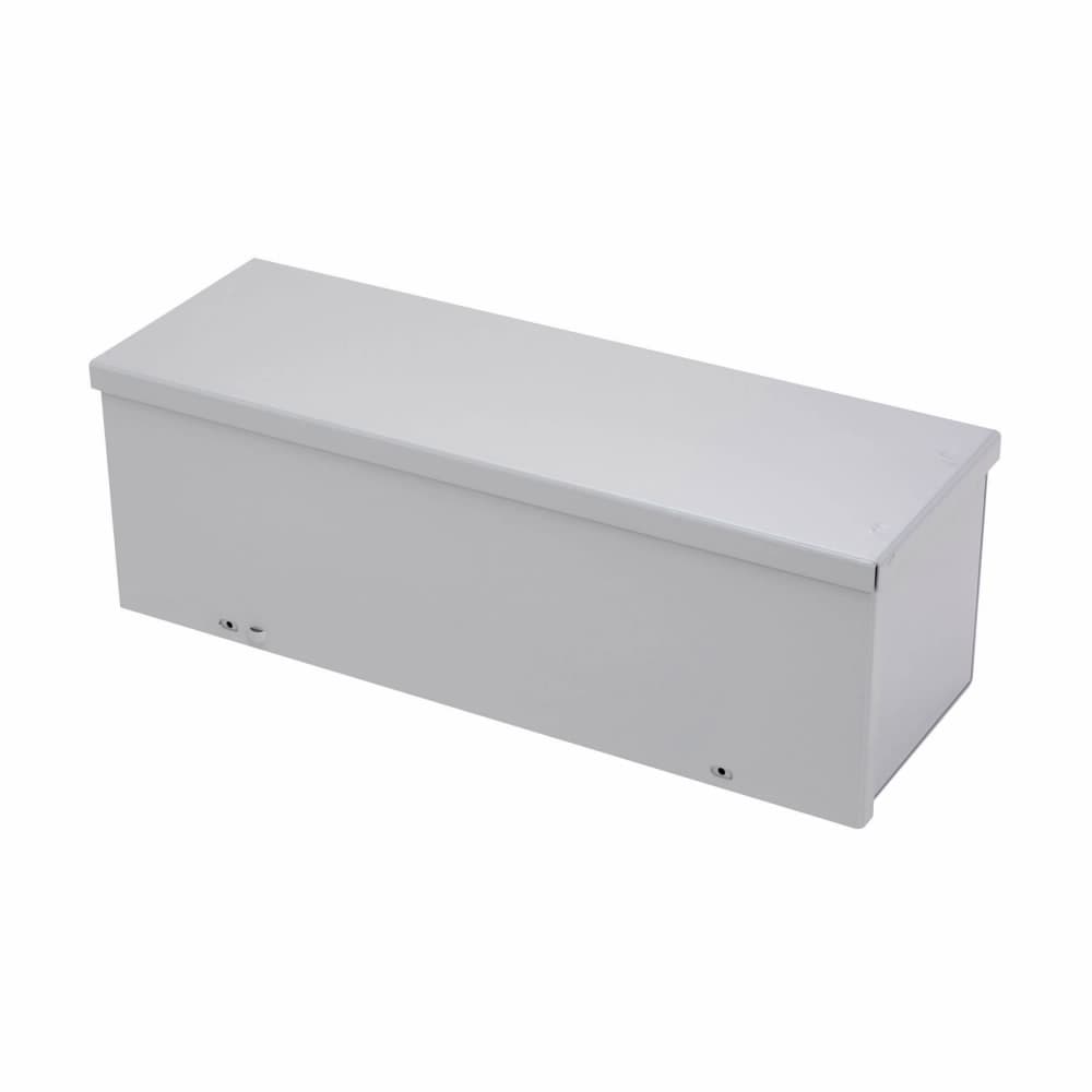 Eaton 121224 GRT NK Eaton B-Line series wiring trough, 12" height, 24" length, 12" width, GRT NK wiring trough, Embossed thru holes, No knockouts, Screw cover, NEMA 3R, Steel, Plated screws, ANSI 61 gray, 16 gauge Eaton 121224 GRT NK Eaton B-Line series wiring trough, 12" height, 24" length, 12" width, GRT NK wiring trough, Embossed thru holes, No knockouts, Screw cover, NEMA 3R, Steel, Plated screws, ANSI 61 gray, 16 gauge