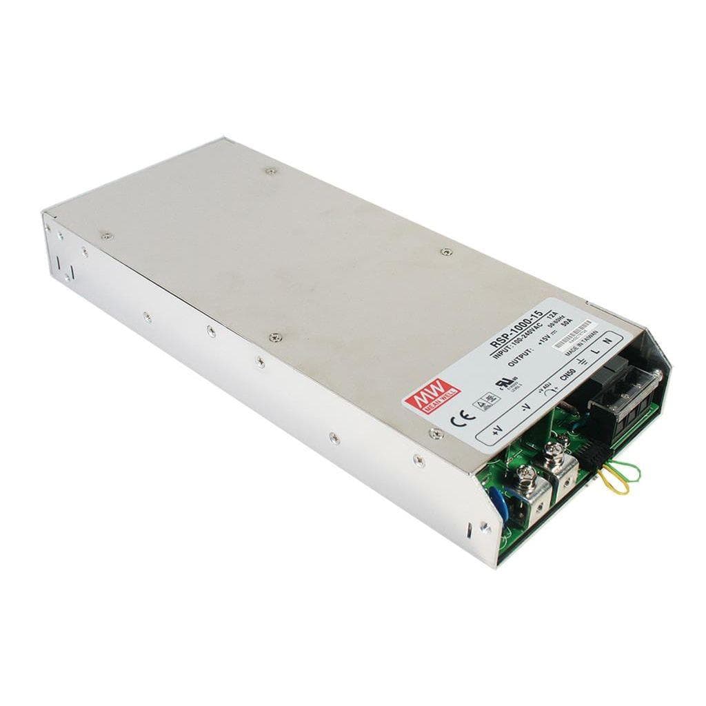 MEAN WELL RSP-1000-27 AC-DC Single Output Enclosed power supply; Output 27VDC Single Output at 37A; PFC; forced air cooling MEAN WELL RSP-1000-27 AC-DC Single Output Enclosed power supply; Output 27VDC Single Output at 37A; PFC; forced air cooling