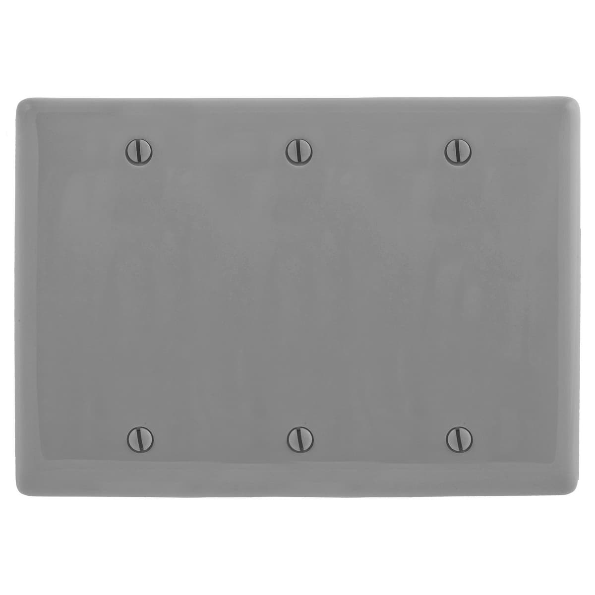 Hubbell NP33GY WALLPLATE, 3-G, 3 BOX MT BLANK, GY  Hubbell NP33GY WALLPLATE, 3-G, 3 BOX MT BLANK, GY