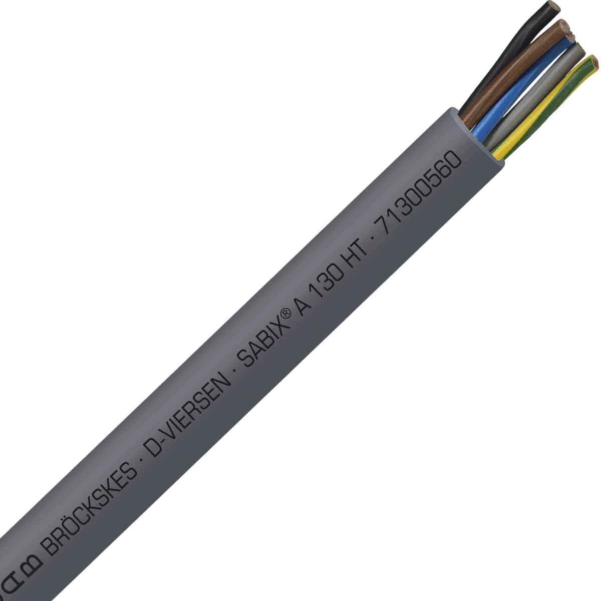 SAB 71300560 SABIX A 130 HT - 10 AWG/5c, high temperature SABIX halogen-free control cable, CE, RoHS SAB 71300560 SABIX A 130 HT - 10 AWG/5c, high temperature SABIX halogen-free control cable, CE, RoHS