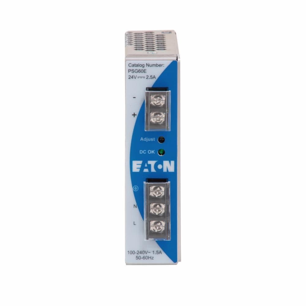 Eaton PSG60E12SM PSG60E12SM Eaton - Power Supply, 60W, Single-phase, 12 Vdc output voltage, Metal enclosure, Heavy-duty screw terminals Eaton PSG60E12SM PSG60E12SM Eaton - Power Supply, 60W, Single-phase, 12 Vdc output voltage, Metal enclosure, Heavy-duty screw terminals