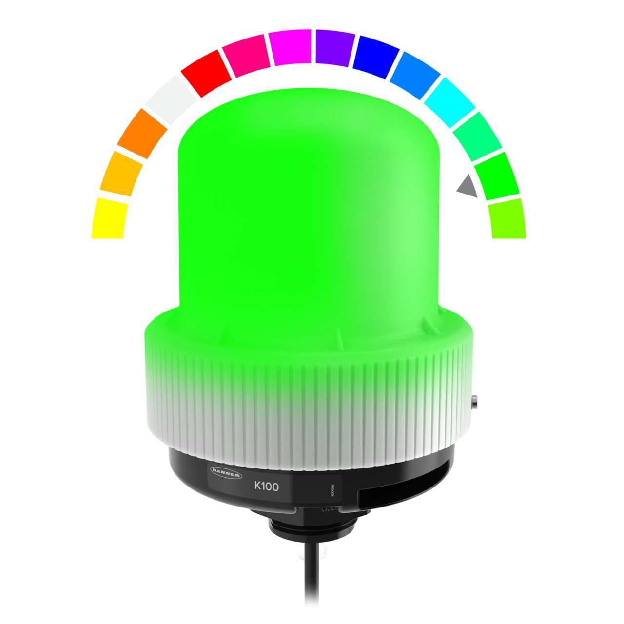 Banner K100PLRGB7AQP Banner K100PLRGB7AQP - K100 Pro Indicator: RGB Beacon; 12-48 V dc; Polycarbonate; IP66, IP69K; Multicolor; Audible; 150 mm (6 in) 5-pin M12 PVC Pigtail QD Banner K100PLRGB7AQP Banner K100PLRGB7AQP - K100 Pro Indicator: RGB Beacon; 12-48 V dc; Polycarbonate; IP66, IP69K; Multicolor; Audible; 150 mm (6 in) 5-pin M12 PVC Pigtail QD