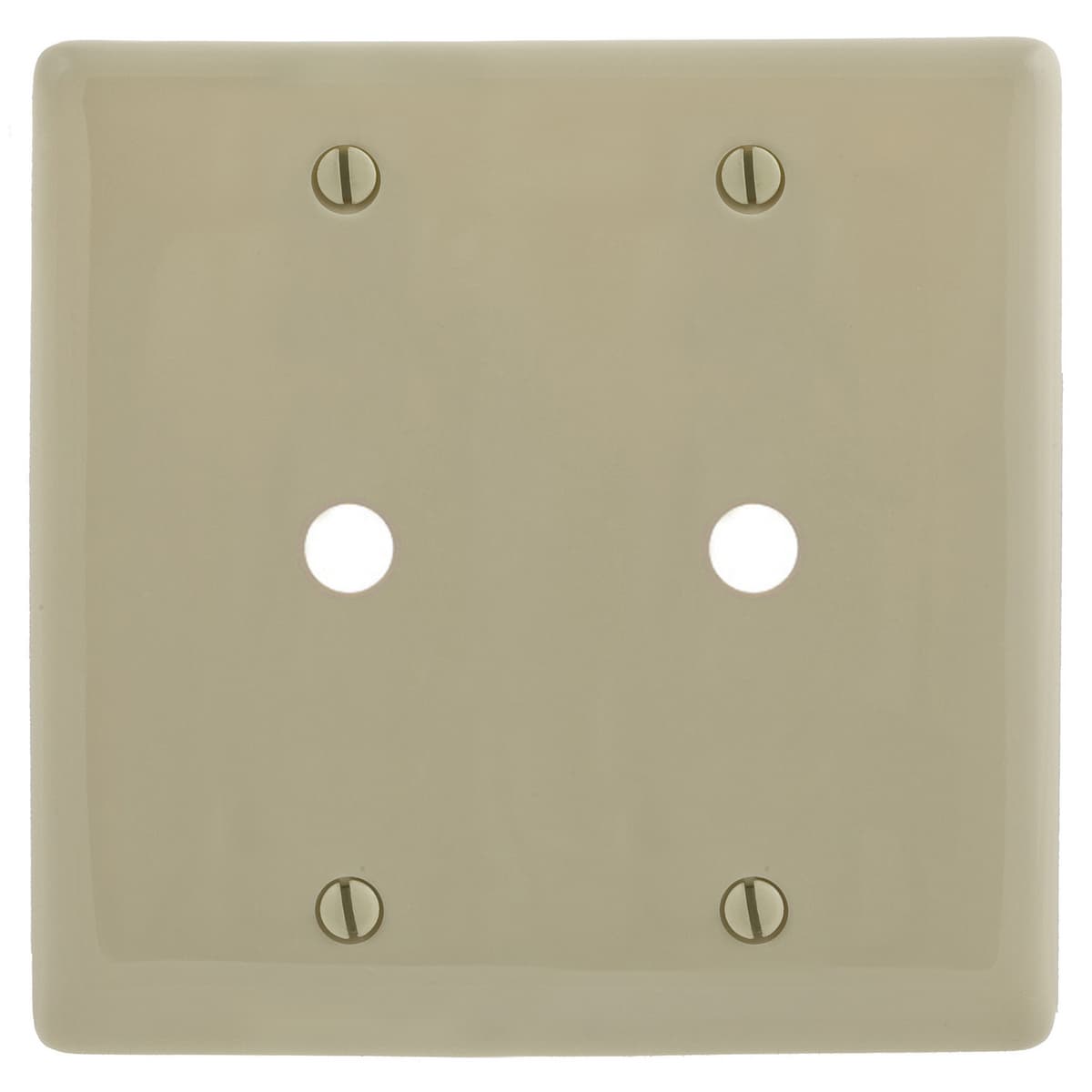 Hubbell NP21I Wallplates and Box Covers, Wallplate, Nylon, 2-Gang, 2) .406" Openings, Ivory  ; Reinforcement ribs for extra strength ; High-impact, self-extinguishing nylon material ; Captive screw feature holds mounting screw in place ; Standard Size is 1/8" larger to Hubbell NP21I Wallplates and Box Covers, Wallplate, Nylon, 2-Gang, 2) .406" Openings, Ivory  ; Reinforcement ribs for extra strength ; High-impact, self-extinguishing nylon material ; Captive screw feature holds mounting screw in place ; Standard Size is 1/8" larger to