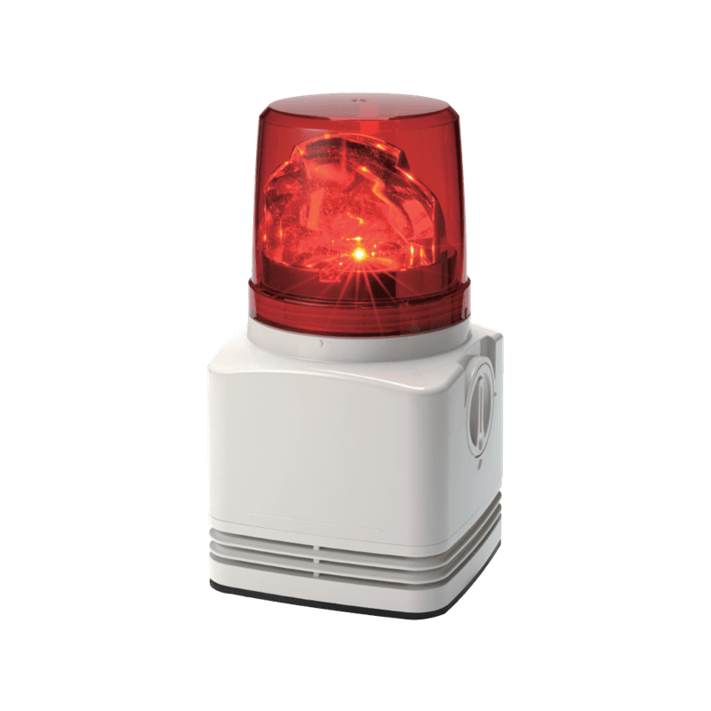 Patlite RFT-24E-R 100mm, Rotating Warning Light with 4-channel, 90dB alarm with 32 pre-programmed sounds; Red LED Patlite RFT-24E-R 100mm, Rotating Warning Light with 4-channel, 90dB alarm with 32 pre-programmed sounds; Red LED