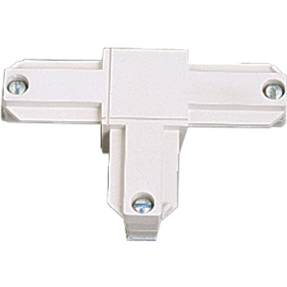 Hubbell P8722-8928 Inside-left polarity T connector. Inside-right connector generally used. To identify polarity, orient connector to T shape and polarity grooves will intersect where indicated. White finish. ; Inside-Left Polarity T Connector from the Track Accessories co Hubbell P8722-8928 Inside-left polarity T connector. Inside-right connector generally used. To identify polarity, orient connector to T shape and polarity grooves will intersect where indicated. White finish. ; Inside-Left Polarity T Connector from the Track Accessories co