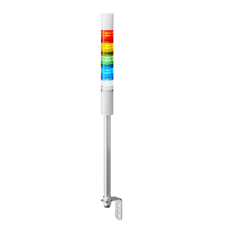 Patlite LR4-502LJBW-RYGBC 40mm 5-tier Signal Tower, 24V DC, Pole Mount with L Bracket and Cable, Flashing/Buzzer, Off-white body, Red, Amber, Green, Blue and White LED Modules Patlite LR4-502LJBW-RYGBC 40mm 5-tier Signal Tower, 24V DC, Pole Mount with L Bracket and Cable, Flashing/Buzzer, Off-white body, Red, Amber, Green, Blue and White LED Modules