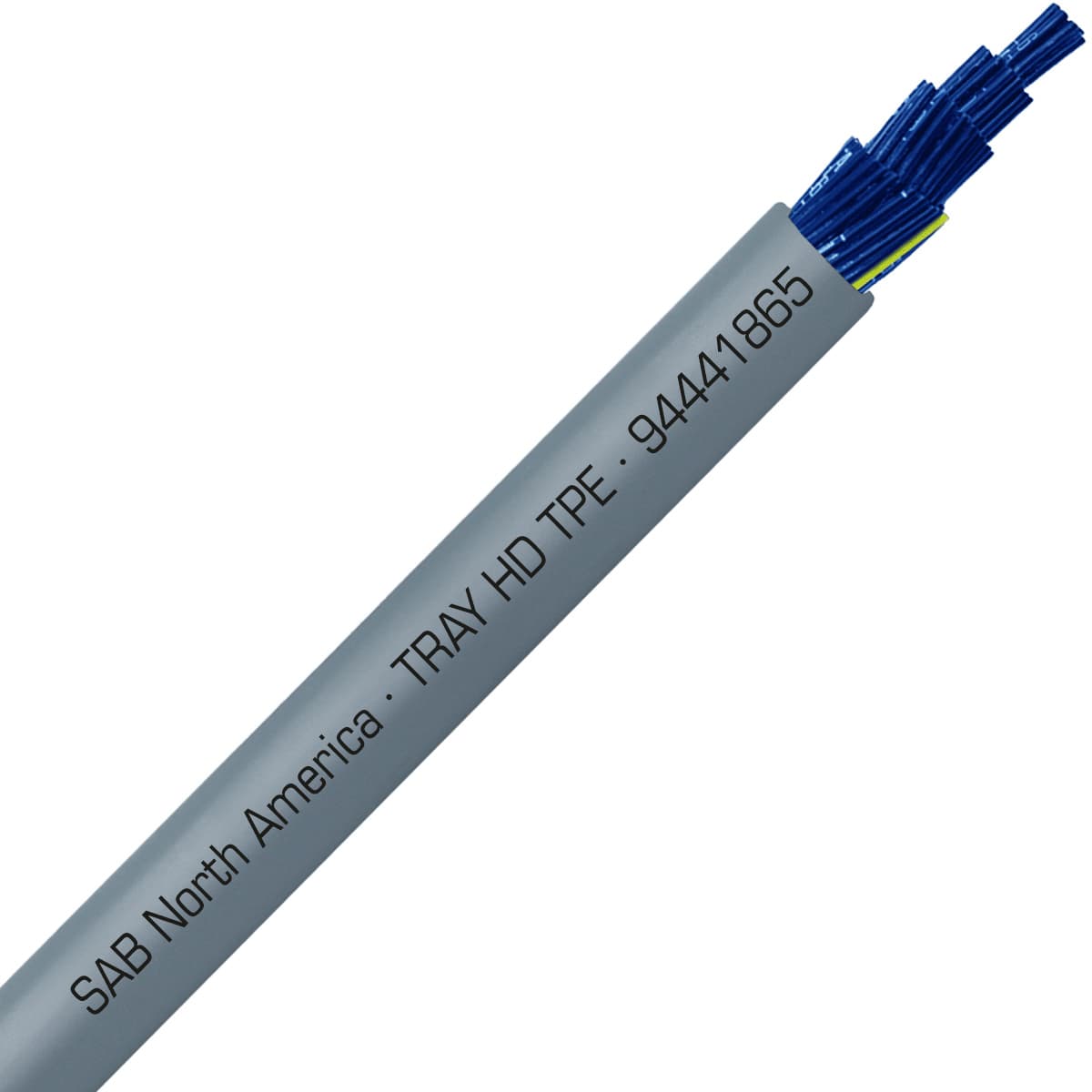 SAB 94441865 TRAY HD TPE - 18 AWG/65c, heavy duty exposed run TPE tray cable with blue conductors, UL, CSA, CE, RoHS SAB 94441865 TRAY HD TPE - 18 AWG/65c, heavy duty exposed run TPE tray cable with blue conductors, UL, CSA, CE, RoHS