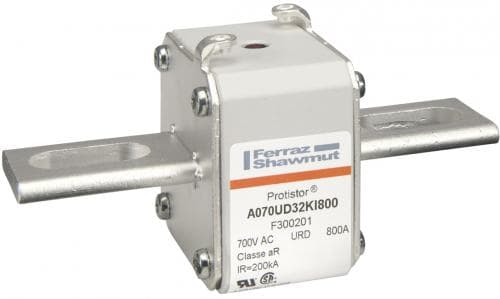 Mersen F300201 F300201 Mersen - Square Body High-Speed Fuse Protistor® Size 32 aR 690VAC IEC 700VAC UL 800A With Striker Slotted Blades short Mersen F300201 F300201 Mersen - Square Body High-Speed Fuse Protistor® Size 32 aR 690VAC IEC 700VAC UL 800A With Striker Slotted Blades short