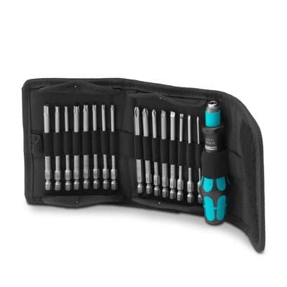 Phoenix Contact 1212756 Bit screwdriver set with quick-action chuck,89 mm long slotted/crosshead/hex/Torx® bits, 17-part, in folding belt pouch, contents: PH 1, 2, 3 x 89, SL 0.4 x 2.5, 0.6 x 3.5, 0.8 x 3.5, 1.0 x 5.5, 1.2 x 6.5 x 89, TX 10-30, SW 3, 4, 5 x 89 Phoenix Contact 1212756 Bit screwdriver set with quick-action chuck,89 mm long slotted/crosshead/hex/Torx® bits, 17-part, in folding belt pouch, contents: PH 1, 2, 3 x 89, SL 0.4 x 2.5, 0.6 x 3.5, 0.8 x 3.5, 1.0 x 5.5, 1.2 x 6.5 x 89, TX 10-30, SW 3, 4, 5 x 89