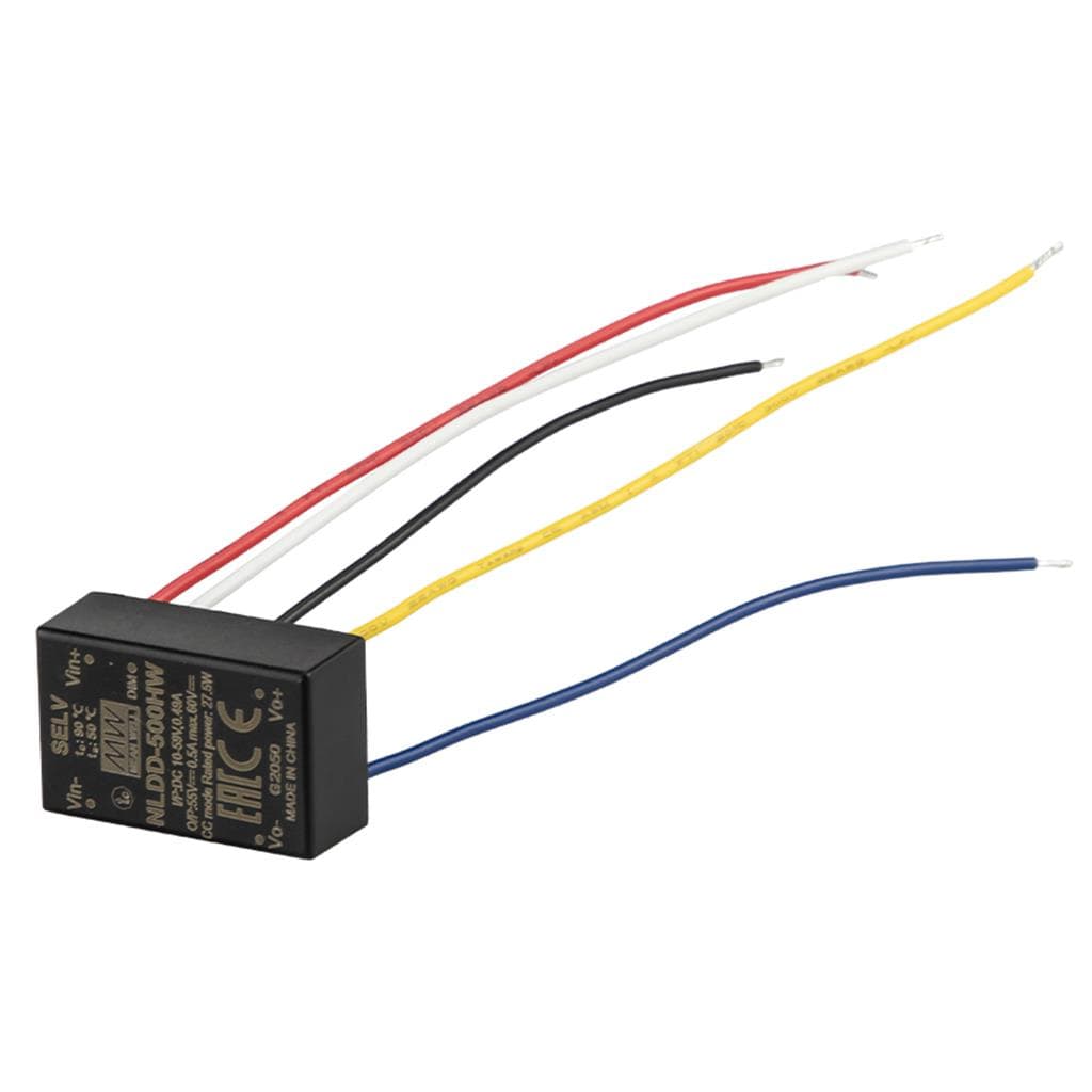 MEAN WELL NLDD-350HW DC-DC Step down LED driver Constant Current (CC); Wide Input 10-56Vdc; Output 6-52Vdc at 0.35A; Wire style; PWM dimming and remote ON/OFF MEAN WELL NLDD-350HW DC-DC Step down LED driver Constant Current (CC); Wide Input 10-56Vdc; Output 6-52Vdc at 0.35A; Wire style; PWM dimming and remote ON/OFF