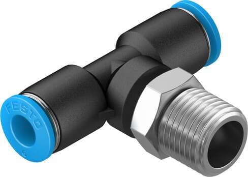 Festo 130796 push-in T-fitting QST-1/4-6-100 360° orientable, male thread with external hexagon. Size: Standard, Nominal size: 4,3 mm, Type of seal on screw-in stud: coating, Assembly position: Any, Container size: 100 Festo 130796 push-in T-fitting QST-1/4-6-100 360° orientable, male thread with external hexagon. Size: Standard, Nominal size: 4,3 mm, Type of seal on screw-in stud: coating, Assembly position: Any, Container size: 100