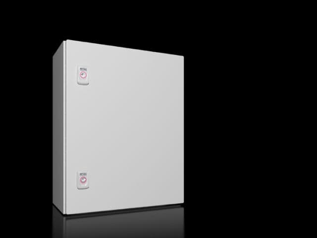 Rittal 1045000 AX Compact enclosure, WHD: 400x500x210 mm, sheet steel, with mounting plate, single-door, with two cam locks Rittal 1045000 AX Compact enclosure, WHD: 400x500x210 mm, sheet steel, with mounting plate, single-door, with two cam locks