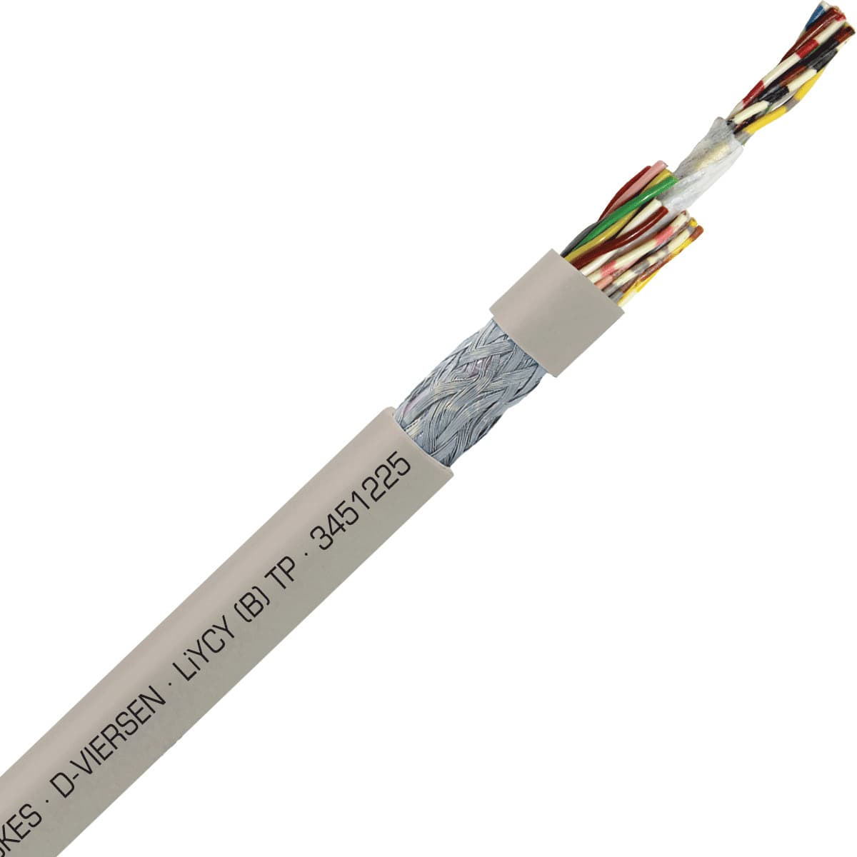 SAB 3451225 LiYCY (B) TP - 24 AWG/12pr, shielded multi-paired signal and control PVC cable with DIN color code SAB 3451225 LiYCY (B) TP - 24 AWG/12pr, shielded multi-paired signal and control PVC cable with DIN color code