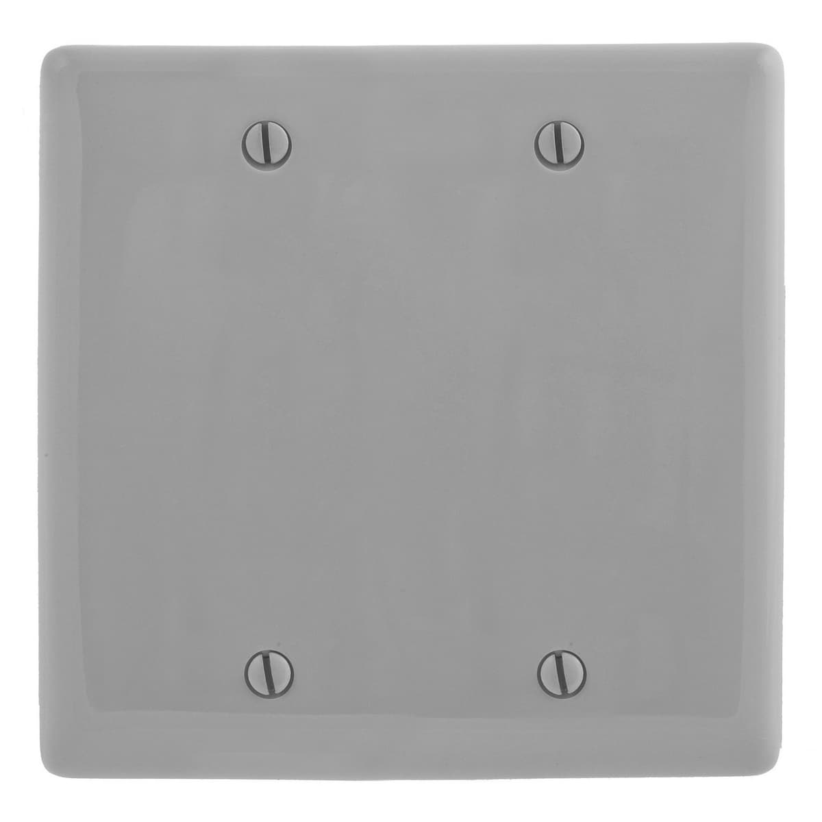 Hubbell NP23GY Wallplates and Box Covers, Wallplate, Nylon, 2-Gang, 2) Blank, Box Mount, Gray  ; Reinforcement ribs for extra strength ; High-impact, self-extinguishing nylon material ; Captive screw feature holds mounting screw in place ; Standard Size is 1/8" larger t Hubbell NP23GY Wallplates and Box Covers, Wallplate, Nylon, 2-Gang, 2) Blank, Box Mount, Gray  ; Reinforcement ribs for extra strength ; High-impact, self-extinguishing nylon material ; Captive screw feature holds mounting screw in place ; Standard Size is 1/8" larger t