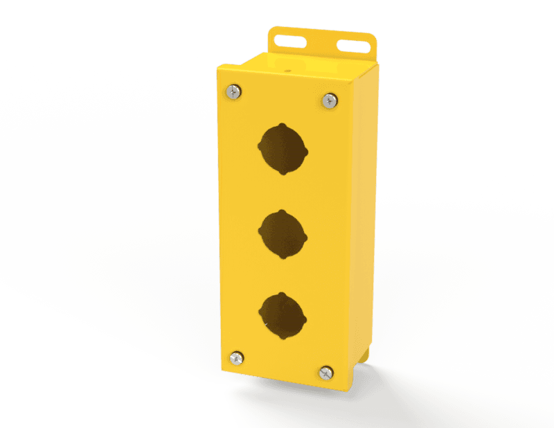 Saginaw Control SCE-3PB-RAL1018 PB Enclosure, Height:8.00", Width:3.25", Depth:2.75", RAL 1018 Yellow powder coat inside and out. Saginaw Control SCE-3PB-RAL1018 PB Enclosure, Height:8.00", Width:3.25", Depth:2.75", RAL 1018 Yellow powder coat inside and out.