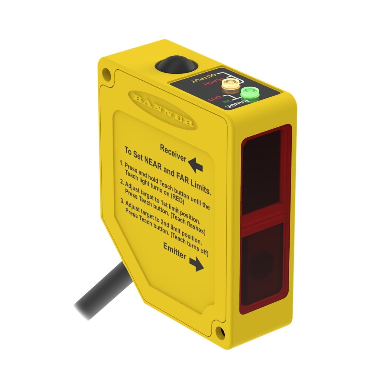 Banner Q50AVU W/30 Q50 Series: LED-based Triangulation Measurement, Visible Red LED Range: 50-150 mm; Input: 15 to 30 V, Output: 0 to 10V; Response: 4 / 64 ms Selectable, 9 m (30 ft) Cable Banner Q50AVU W/30 Q50 Series: LED-based Triangulation Measurement, Visible Red LED Range: 50-150 mm; Input: 15 to 30 V, Output: 0 to 10V; Response: 4 / 64 ms Selectable, 9 m (30 ft) Cable