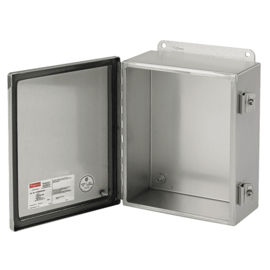 Hoffman A8064CHNFSS6 Continuous Hinge with Clamps Junction Box, Type 4X, 8x6x4, SS 316 Hoffman A8064CHNFSS6 Continuous Hinge with Clamps Junction Box, Type 4X, 8x6x4, SS 316